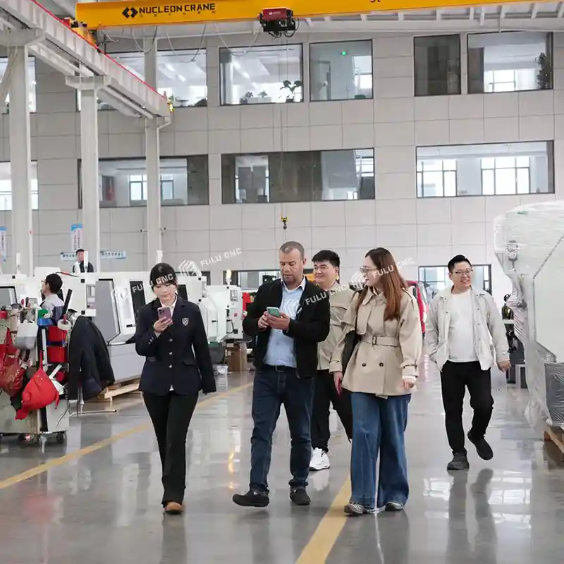 algerian customer visit cnc lathe machine factory