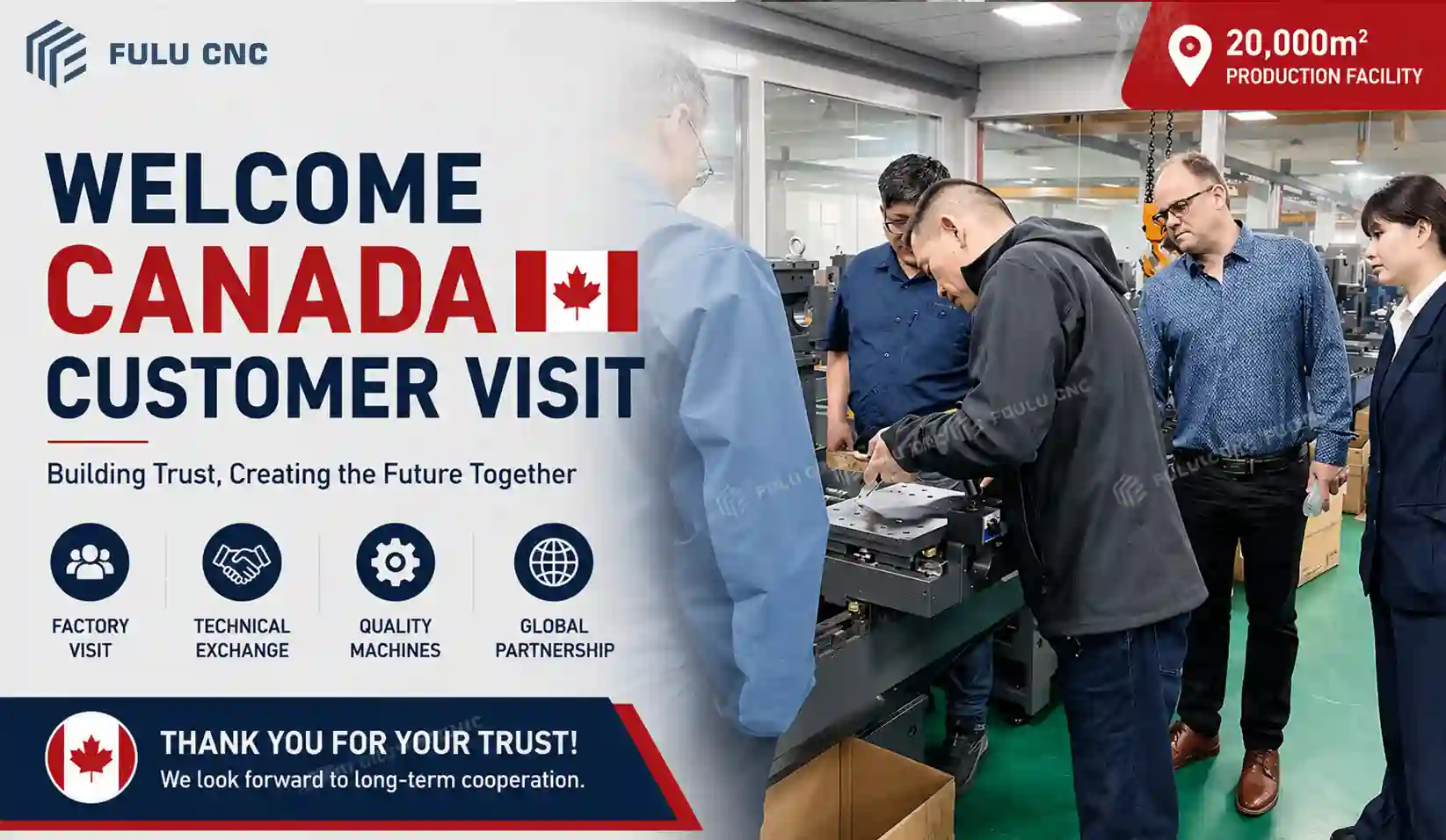 canadian customers visit fulu cnc factory