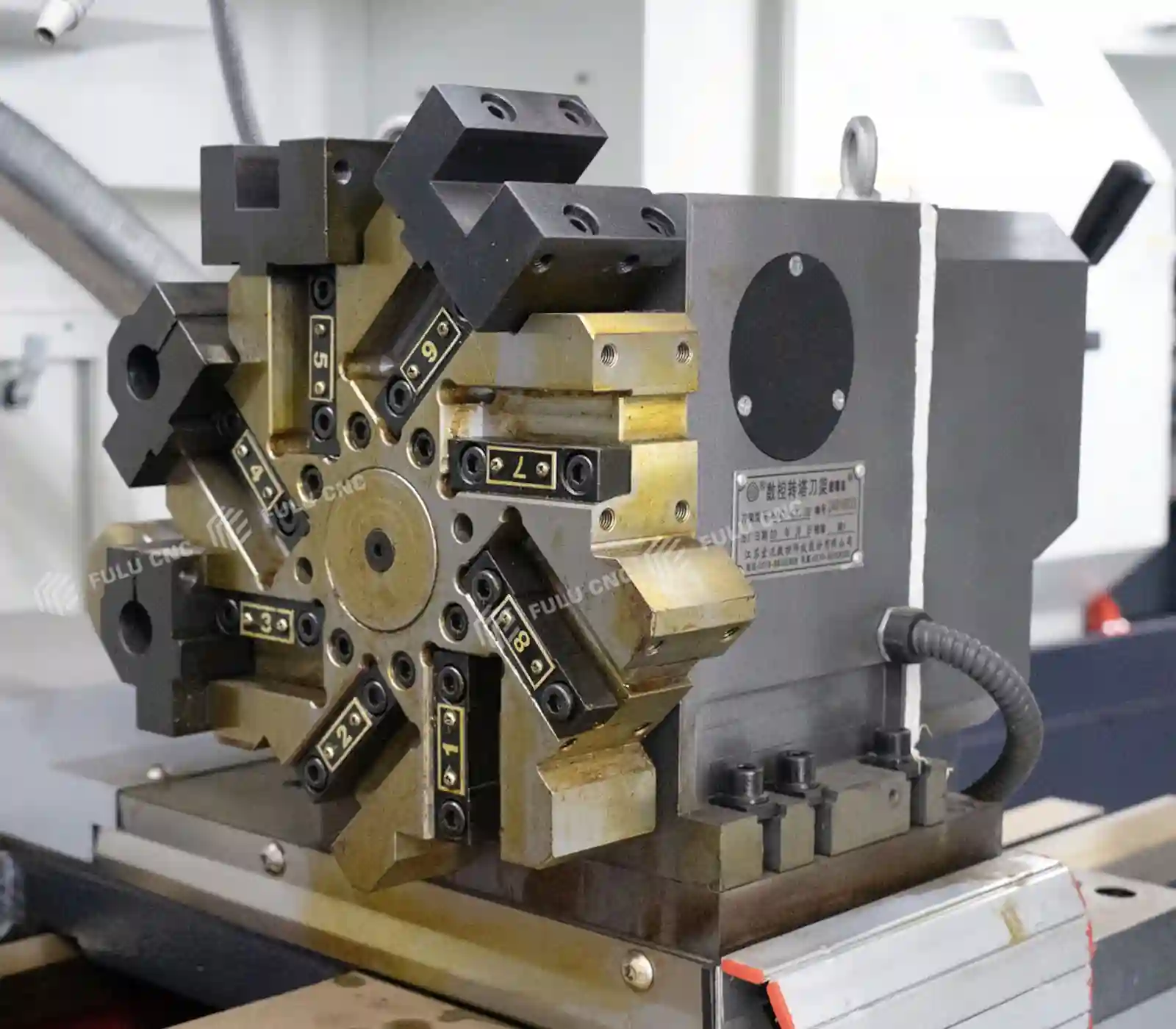 cnc lathe eight station electric turret