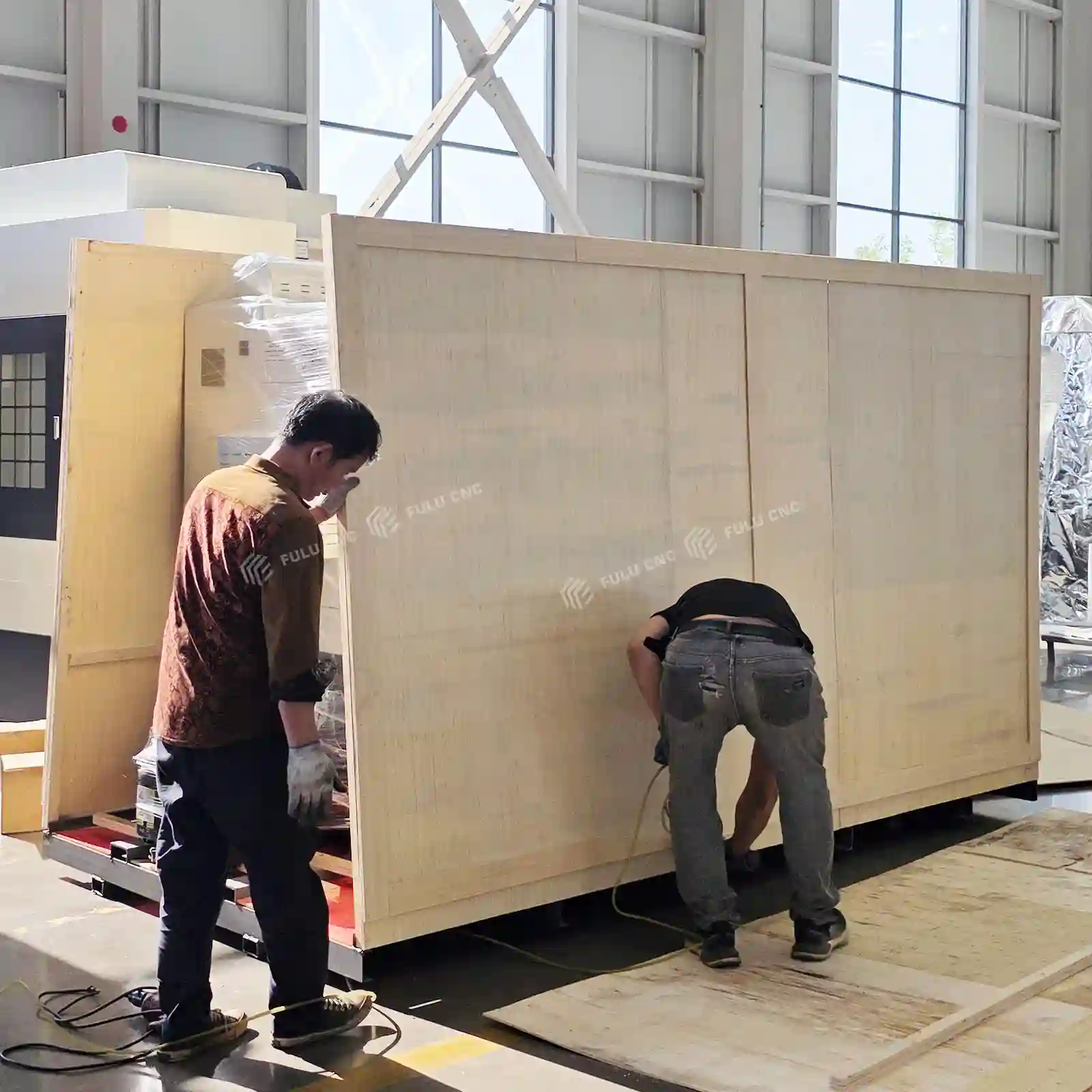 cnc lathe machine export packaging