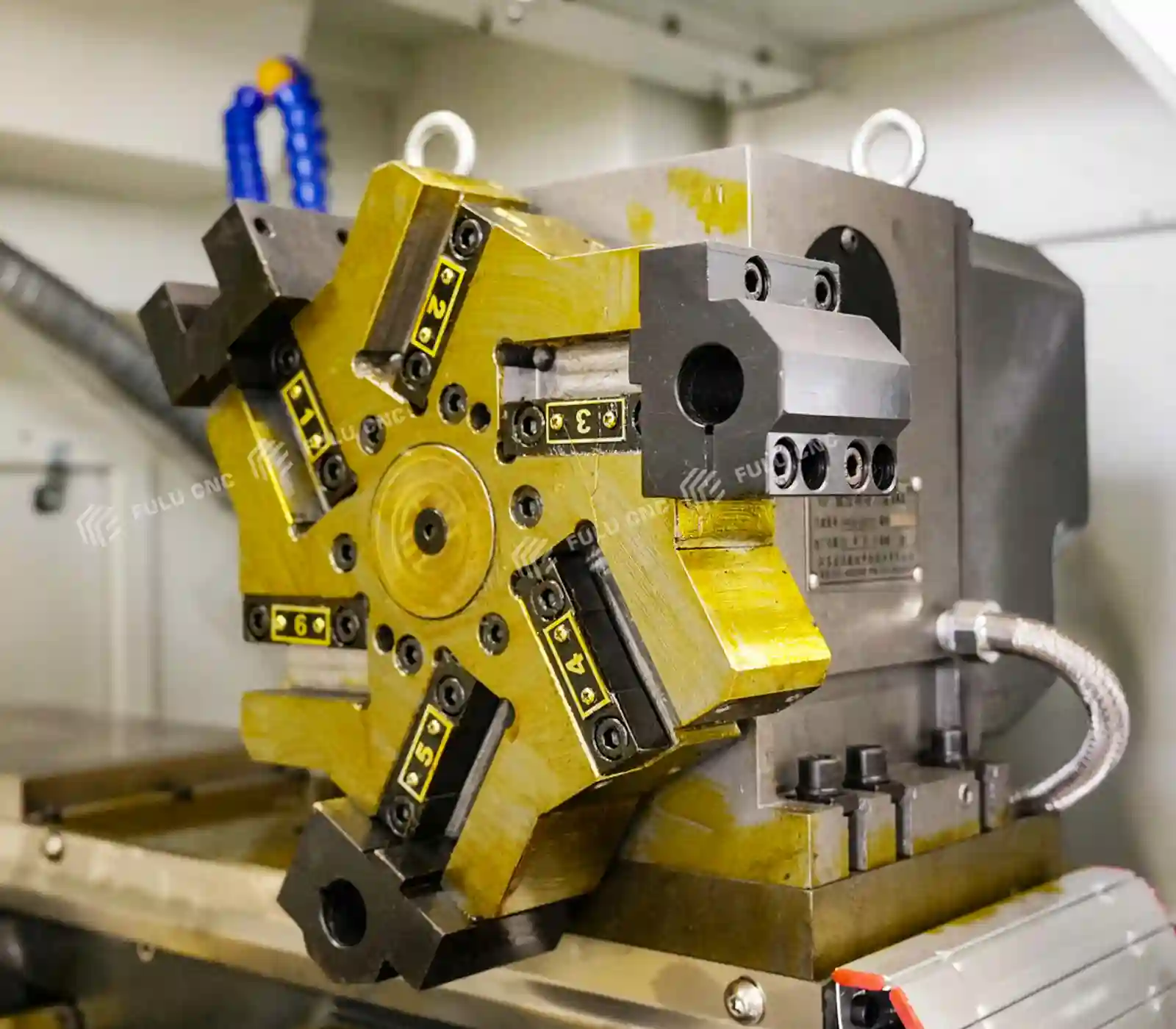 cnc lathe six station electric turret
