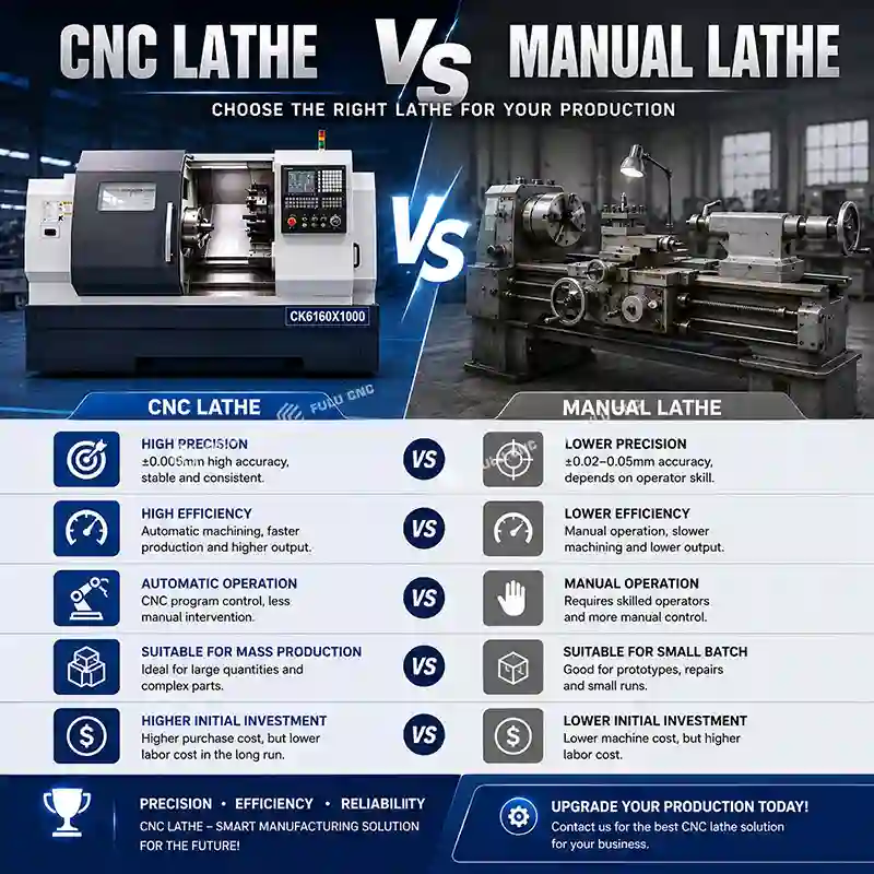 cnc lathe vs manual lathe