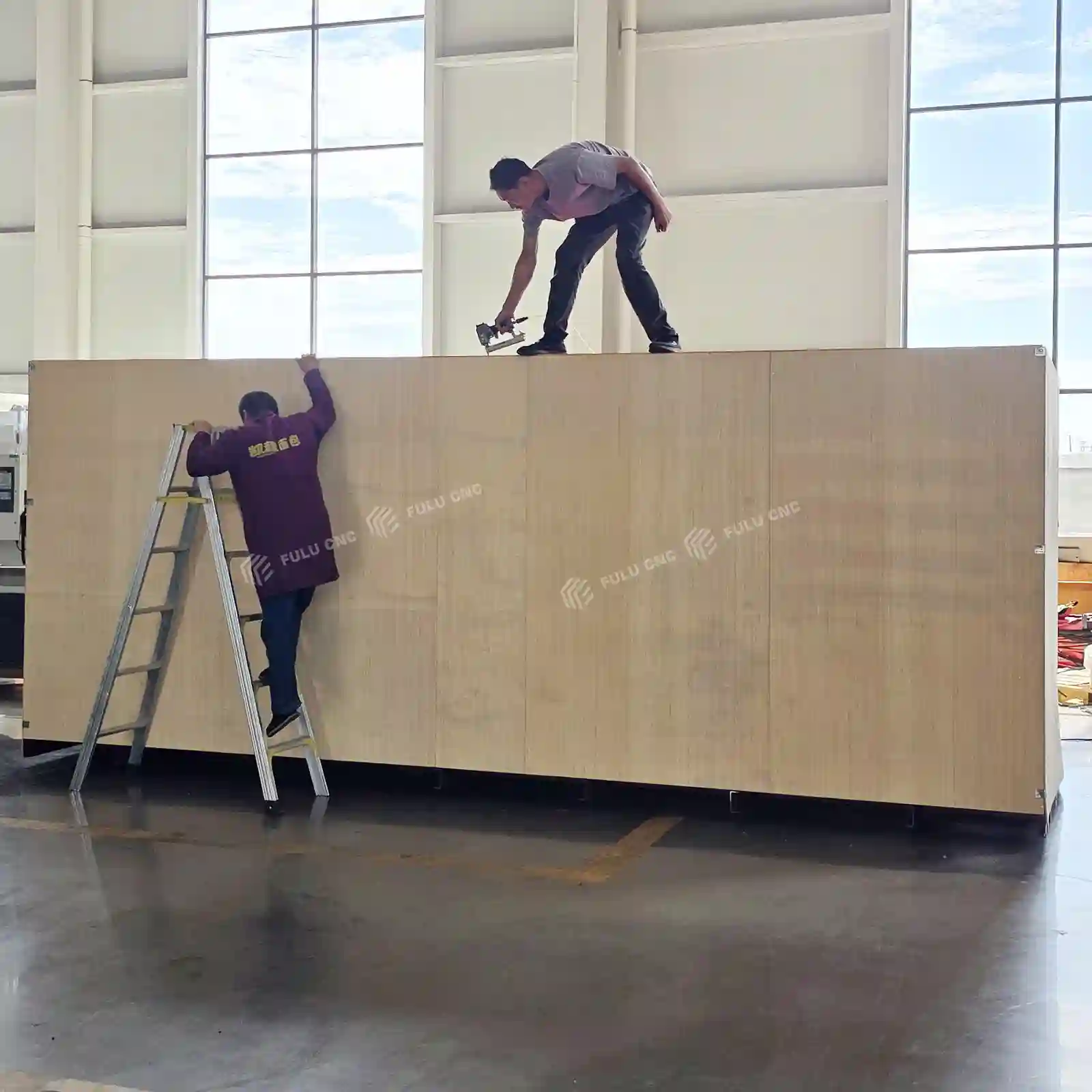 cnc machine container shipping preparation