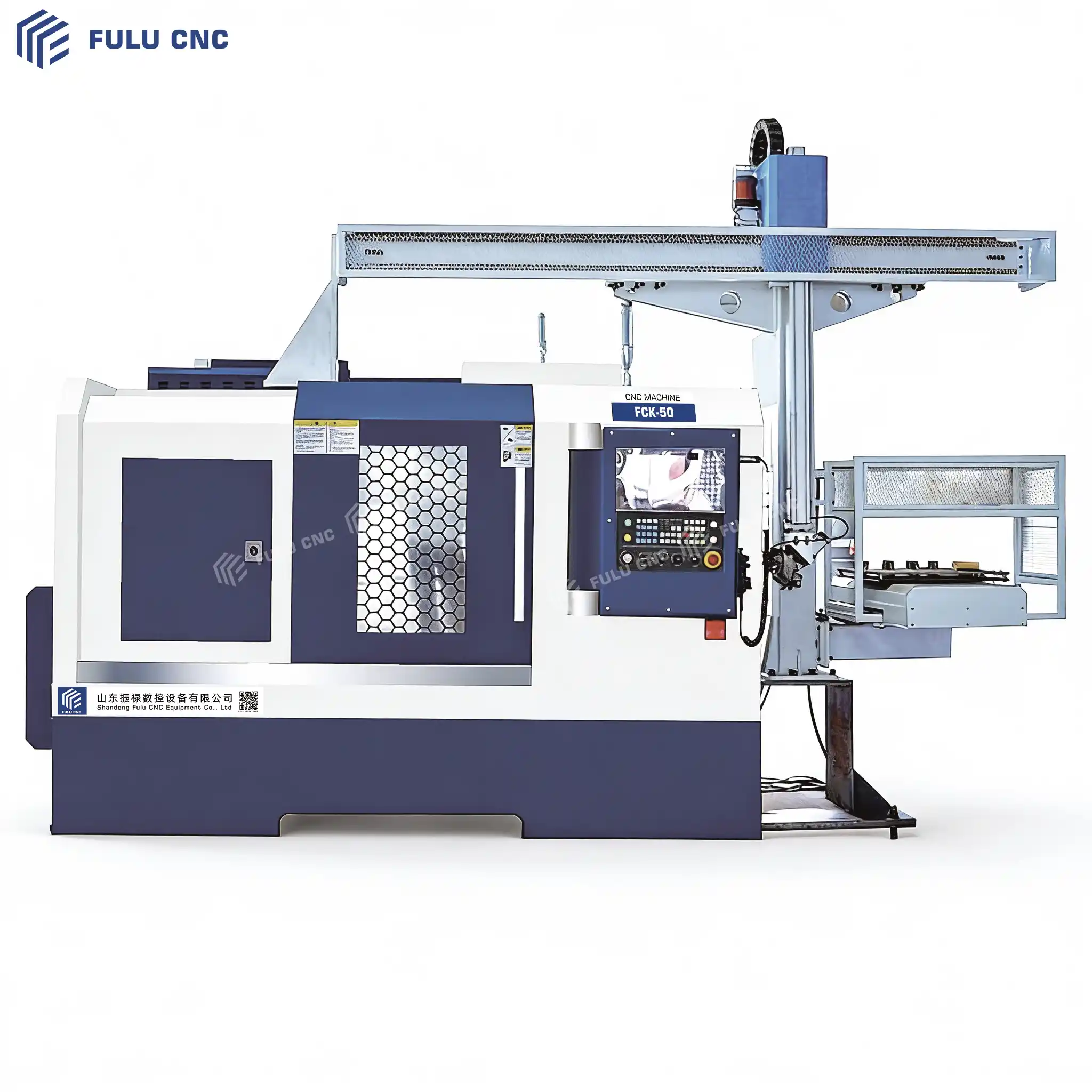 fck50 slant bed cnc lathe with gantry loader