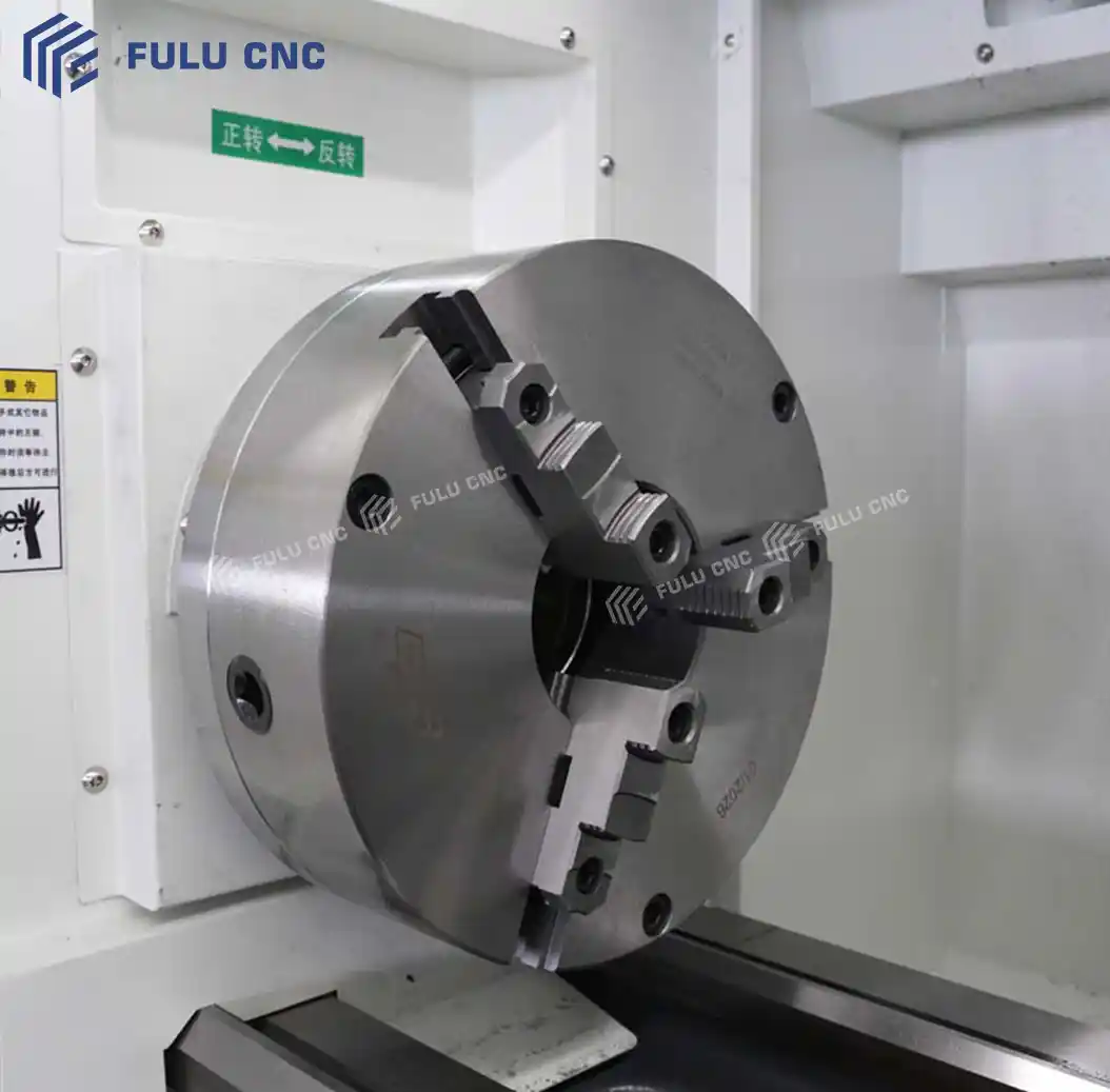 flat bed cnc lathe three jaw hydraulic chuck