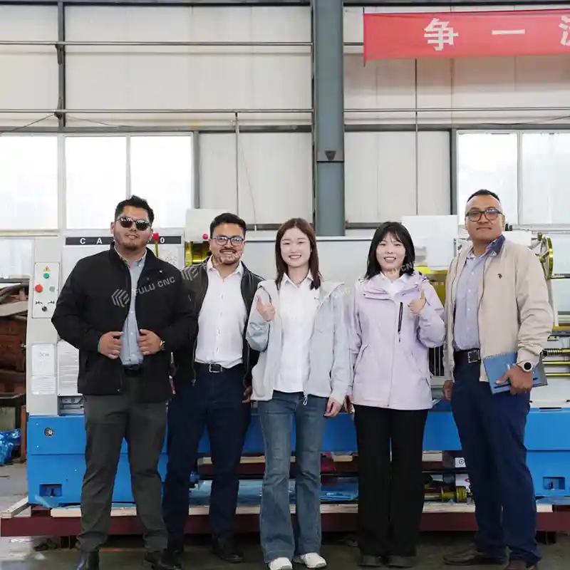 mexican customer visit manual lathe machine factory