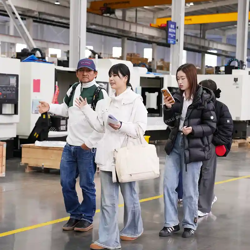 peru customer visit slant bed cnc lathe factory