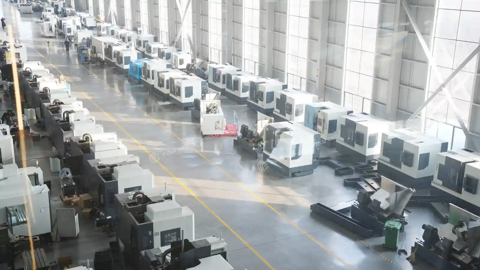 vertical machining center production workshop at fulu cnc factory